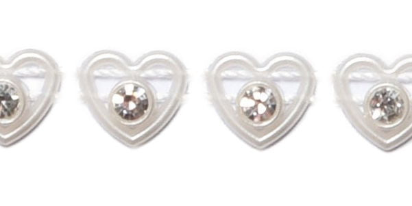 HK815P - HEART/CRYSTAL TRIM 5m PEARL