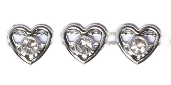 HK815S - HEART/CRYSTAL TRIM 5m SILVER