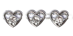 HK815S - HEART/CRYSTAL TRIM 5m SILVER