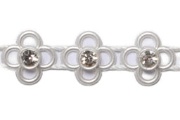 HK817P - FLOWER/CRYSTAL TRIM 5m PEARL