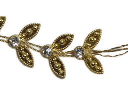 HK821G - LEAF/CRYSTAL TRIM GOLD (5m)