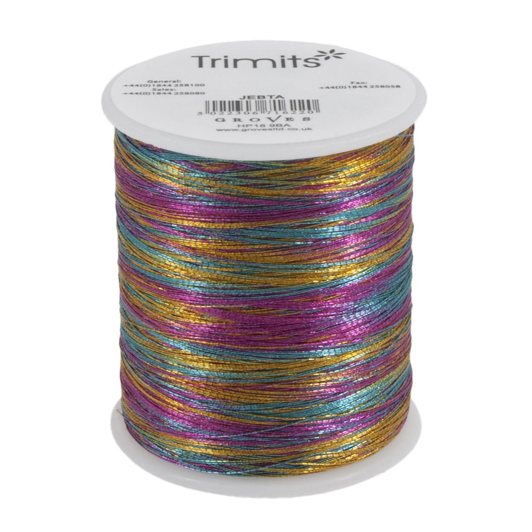 JEBTR - METALLIC EMB THREAD 40G X 182.88m RAINBOW
