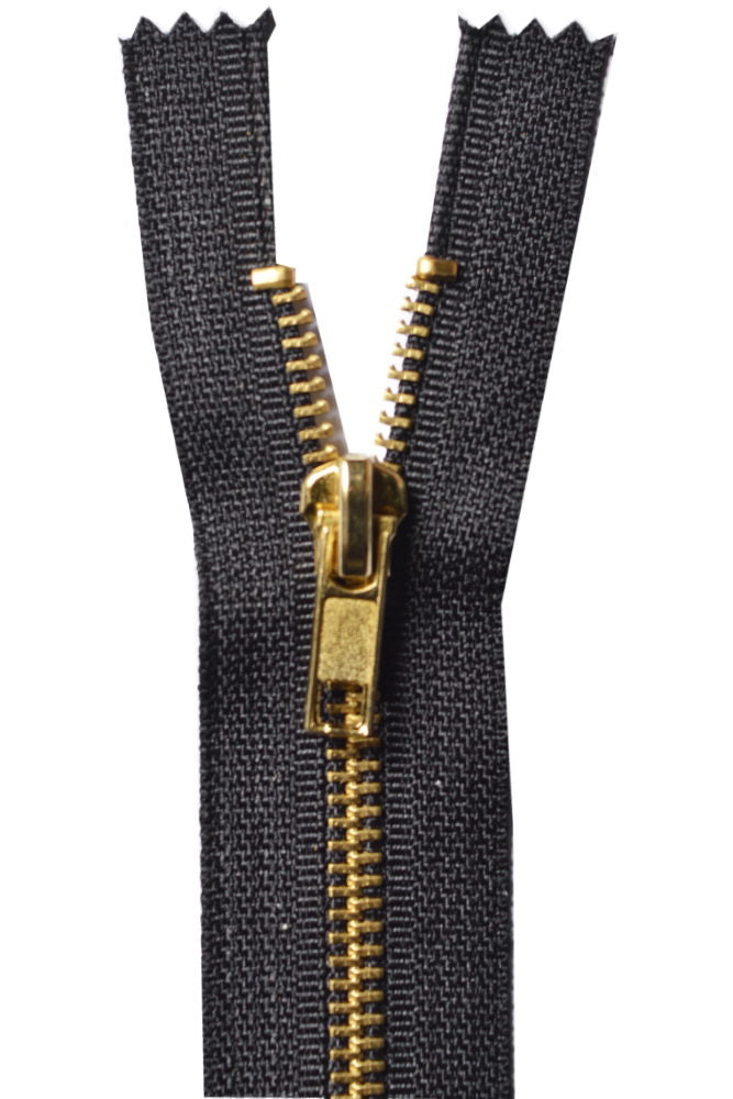 JZ5-310 - BRASS JEAN ZIP (5 inch) 12 cm C580 BLACK