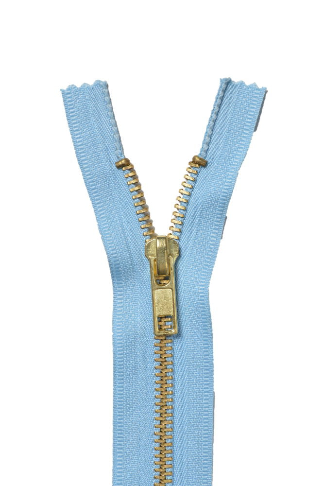 JZ8-178 - BRASS JEAN ZIP (8 inch) 20 cm 178 LIGHT BLUE