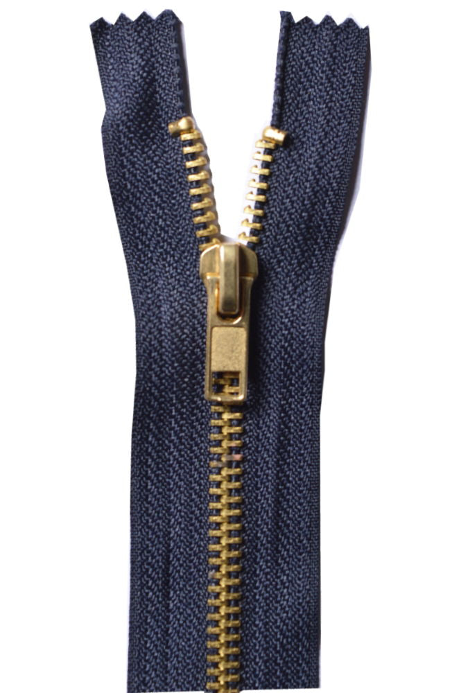 JZ8-218 - BRASS JEAN ZIP (8 inch) 20 cm C147/233 NAVY