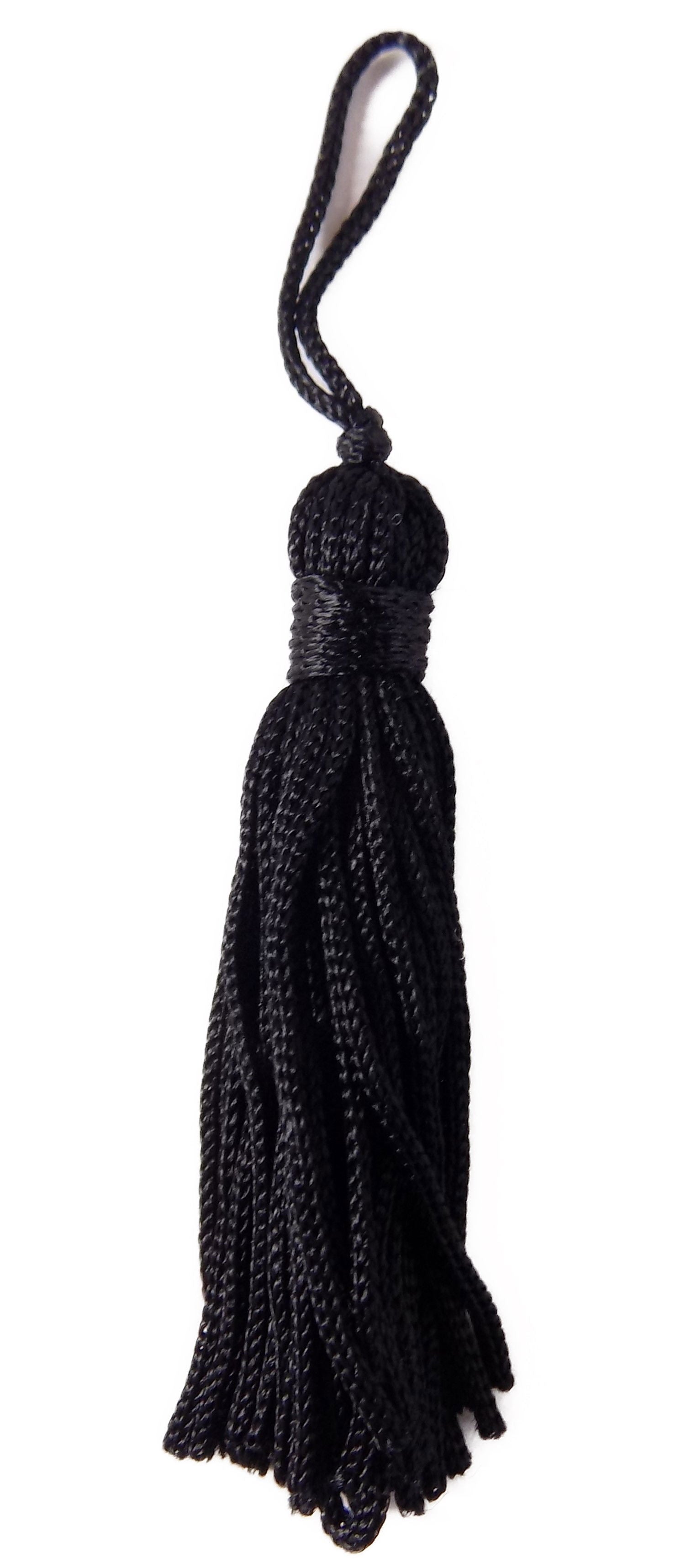 KEYBL - RAYON KEY TASSEL 5.5cm BLACK (10)