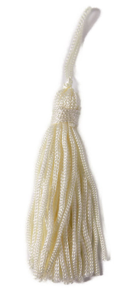 KEYCR - RAYON KEY TASSEL 5.5cm CREAM (10)