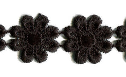 L100-BL - COTTON GUIPURE DAISY TRIM BLACK (27.4m)