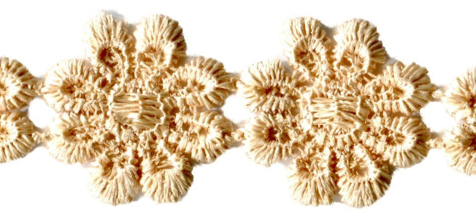 L100-G - COTTON GUIPURE DAISY TRIM GOLD (27.4m)
