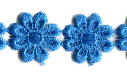 L100-T - COTTON GUIPURE DAISY TRIM TURQUOISE (27.4m)