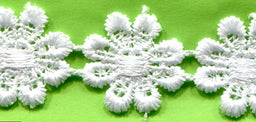 L100-WH - COTTON GUIPURE DAISY TRIM WHITE (27.4m)