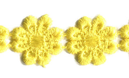 L100-Y - COTTON GUIPURE DAISY TRIM YELLOW (27.4m)