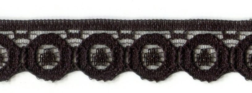L129-B-25 - NYLON LACE BLACK FLAT 12.5mm (25M)