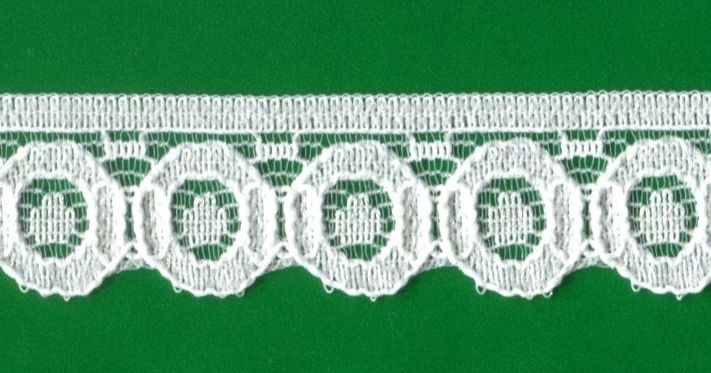 L129-W-25 - NYLON LACE WHITE FLAT 12.5mm (25M)