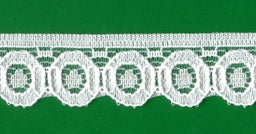 L129-W-25 - NYLON LACE WHITE FLAT 12.5mm (25M)
