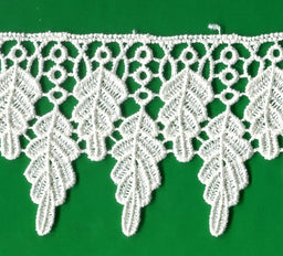 L3226C - COTTON LEAF GUIPURE LACE IVORY 50mm (27.4m)