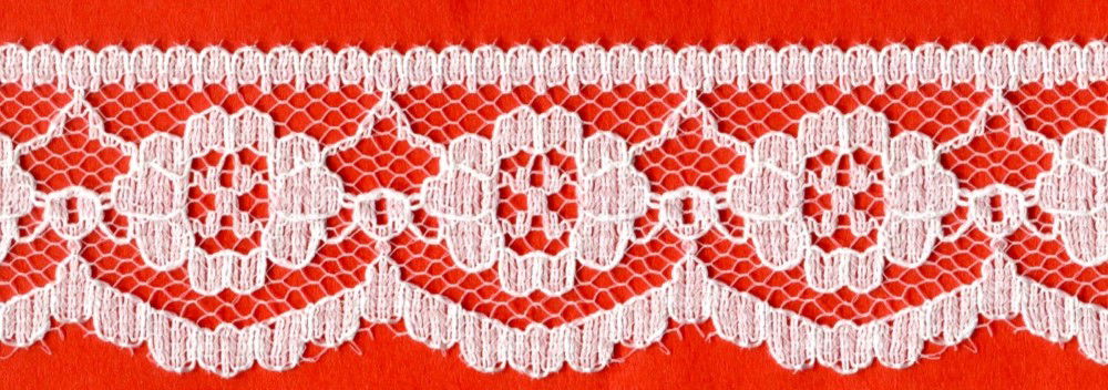 L4229-I-25 - 4216/29 NYLON LACE IVORY FLAT 25mm (25M)