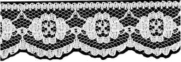 L4229-W-25 - 4216/29 NYLON LACE WHITE FLAT 25mm (25M)