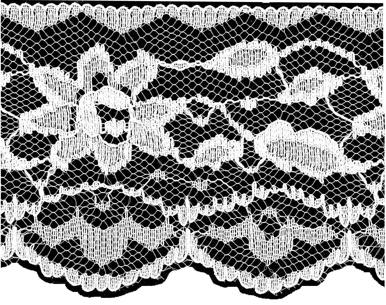 L5865W-25 - (583/65) NYLON LACE WHITE FLAT 63mm (25M)