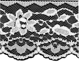 L5865W-25 - (583/65) NYLON LACE WHITE FLAT 63mm (25M)