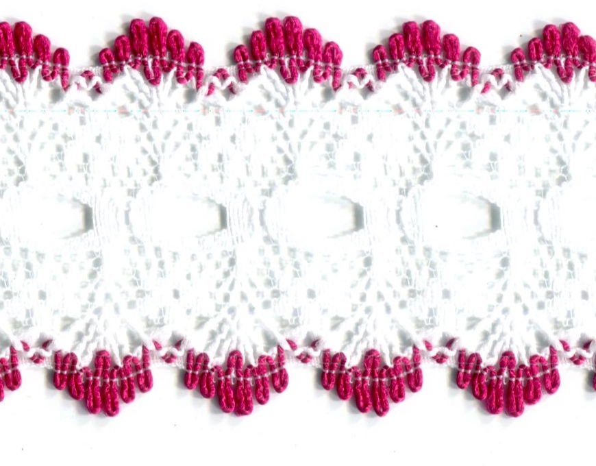 EYELET LACE FLAT BURGUNDY 32 mm