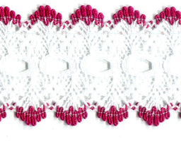 EYELET LACE FLAT BURGUNDY 32 mm