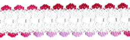 EYELET LACE FLAT HOT PINK MIX 32 mm