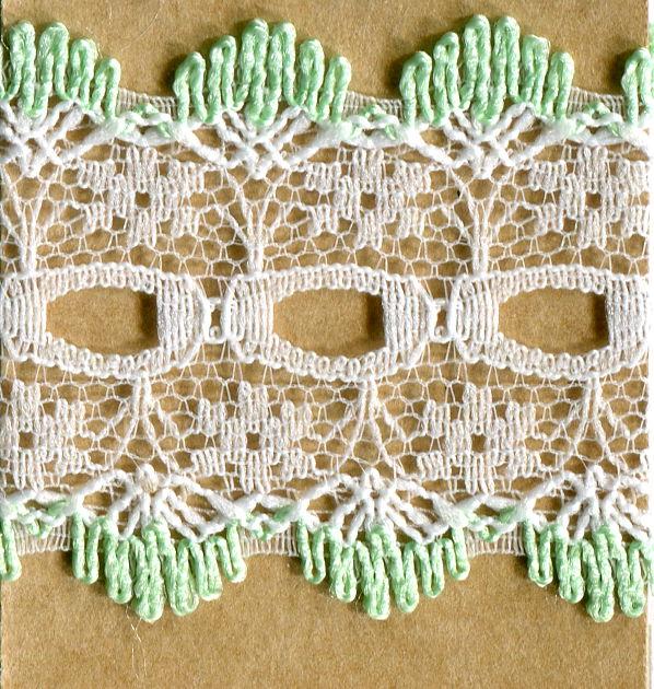 EYELET LACE FLAT MINT 32 mm