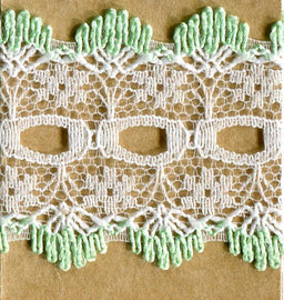 EYELET LACE FLAT MINT 32 mm