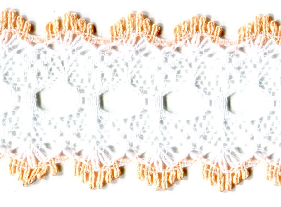 EYELET LACE FLAT PEACH 32 mm