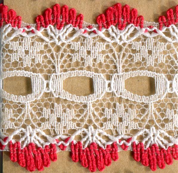 EYELET LACE FLAT RED 32 mm