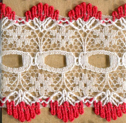 EYELET LACE FLAT RED 32 mm