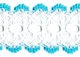 EYELET LACE FLAT TURQUOISE 32 mm
