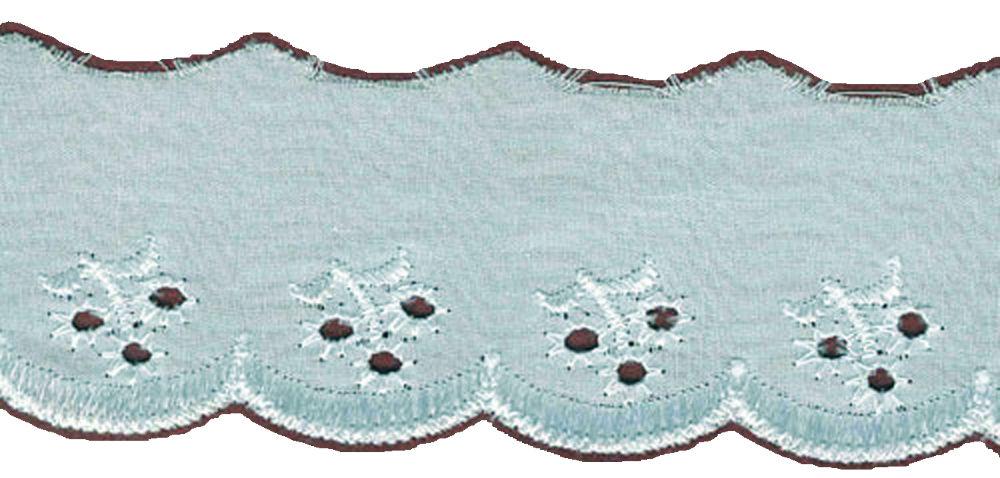 LBA204501W - LACE BROD ANGLAISE CHERRY 40mm  WHITE FLAT (27.4m)