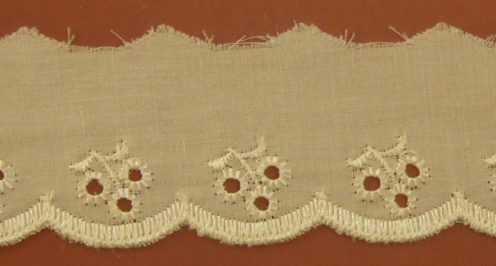 LBA204502I - LACE BROD ANGLAISE CHERRY 40mm IVORY FLAT (54.8M)