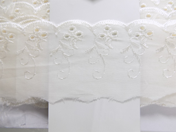 LBA240202I - **LACE BROD ANGLAISE CHERRY 75mm IVORY FLAT (54.8M)