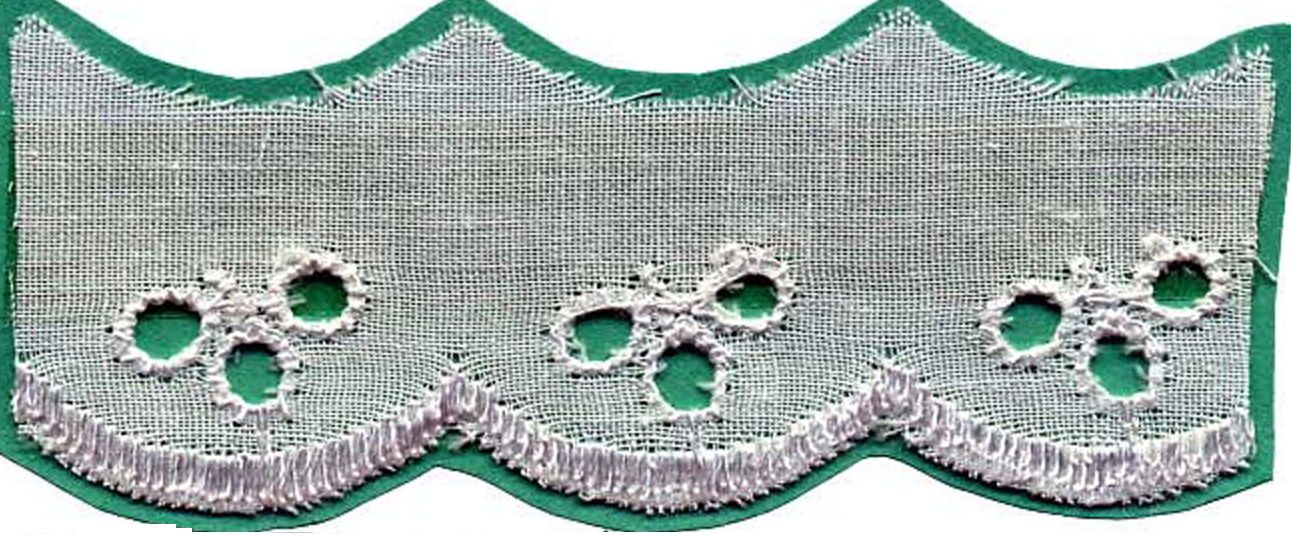 LBA240401W - LACE BROD ANGLAISE CHERRY 25mm WHITE FLAT (27.4m)