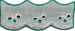 LBA240401W - LACE BROD ANGLAISE CHERRY 25mm WHITE FLAT (27.4m)