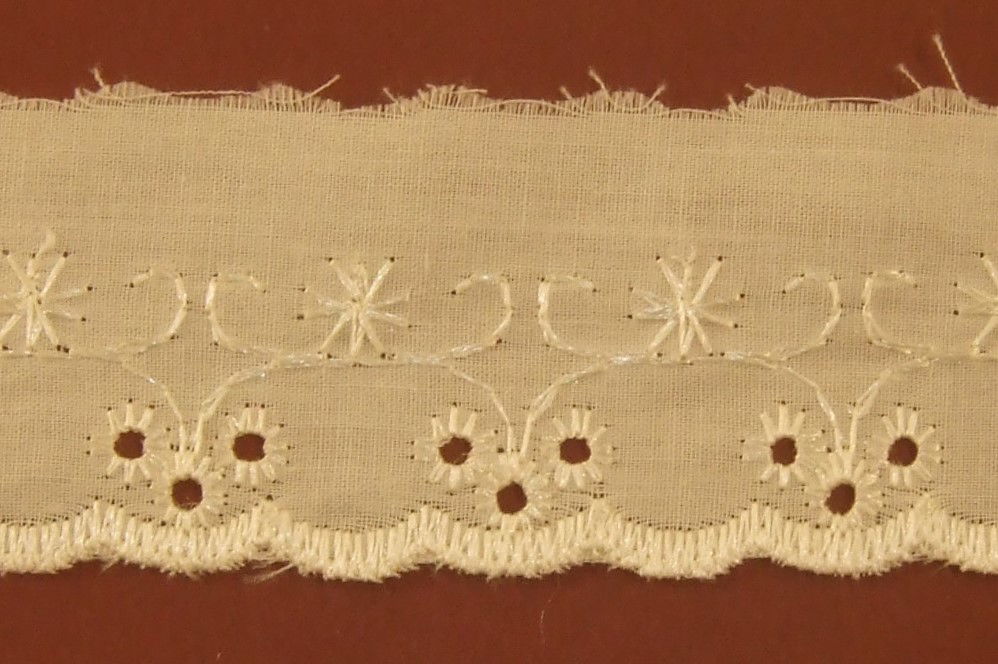 LBA243302I - LACE BROD ANGLAISE DAISY 38mm IVORY FLAT (54.8M)