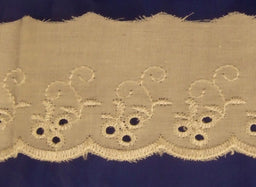 LBA243502I - LACE BROD ANGLAISE CHERRY 50mm IVORY FLAT (54.8M)