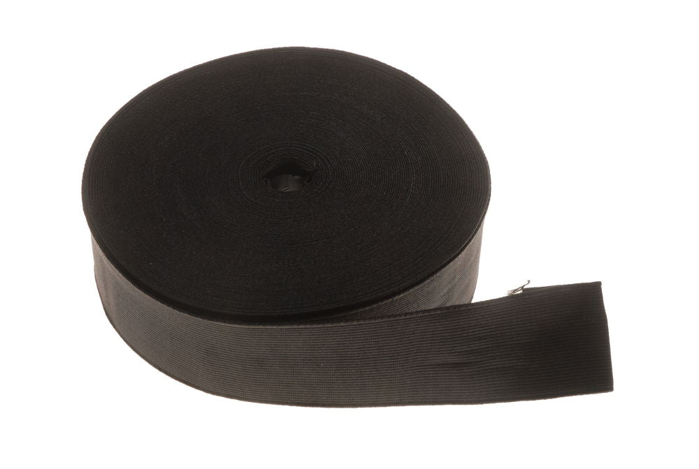 LE7B - WOVEN LOOM ELASTIC 50mm (2 inch) BLACK