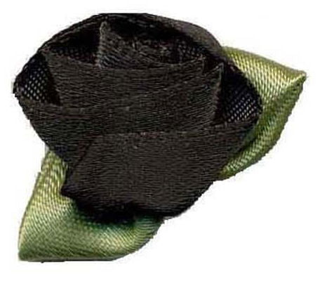 LR030 - LARGE ROSES 030 BLACK (Green Leaf)