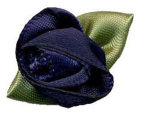 LR370 - LARGE ROSES 370 NAVY (Green Leaf)