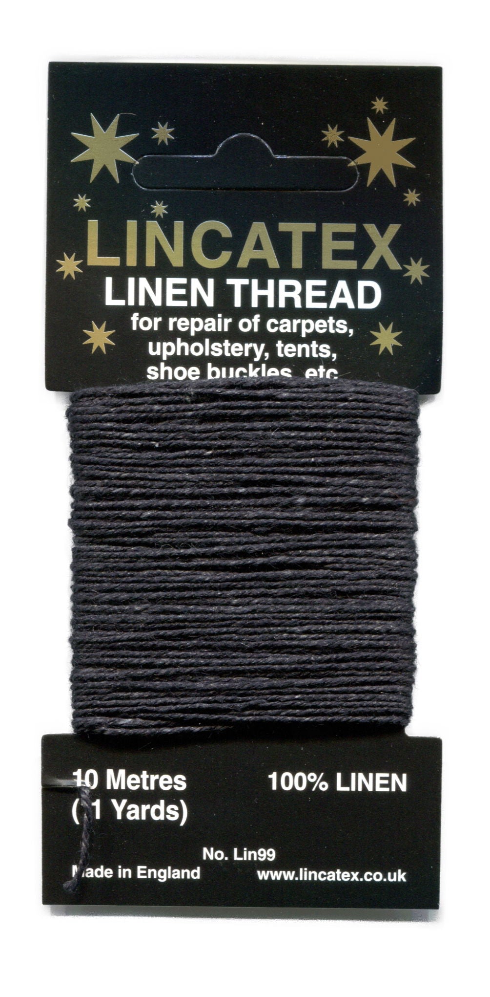 LT-B - LINCATEX  LINEN THREAD 10m BLACK