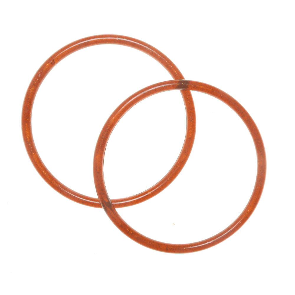 MAC5G - 12.7CM MACRAME RING GOLD GLITTER/AMBER (24) (Elbesee)