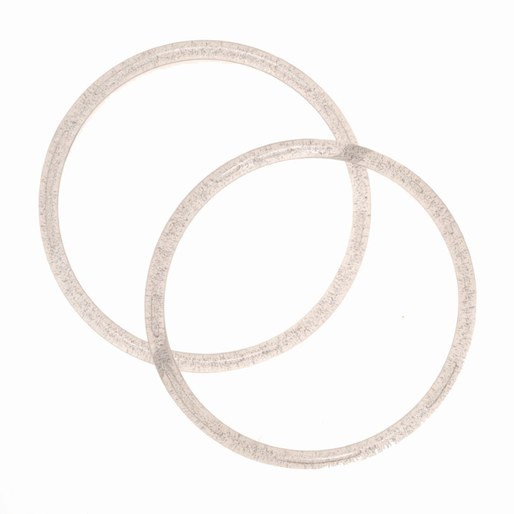 MAC5S - 12.7CM MACRAME RING SILVER GLITTER/CLEAR (24) (Elbesee)
