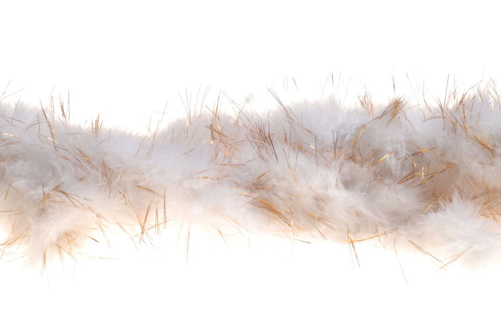 MARAGLW - MARABOU GOLD LINING - WHITE (10M)