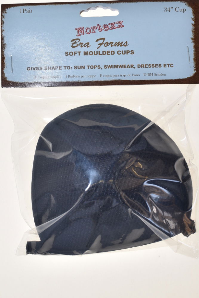 NBF-2X - NORTEXX CARDED BRA FORM (2) 34 inch BLACK