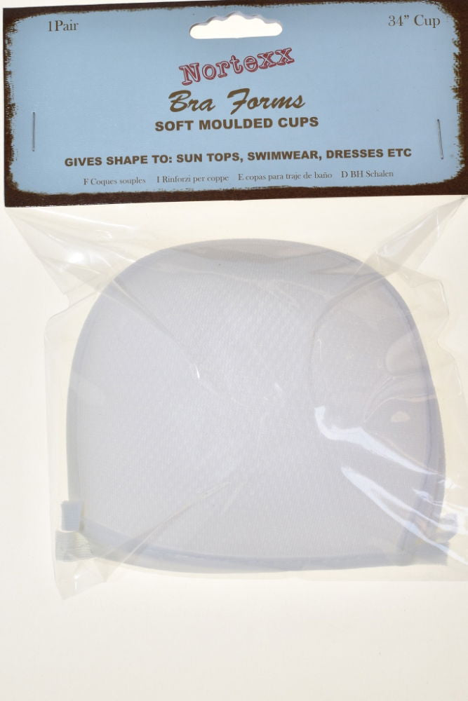 NBF-2 - NORTEXX CARDED BRA FORM (2) 34 inch WHITE