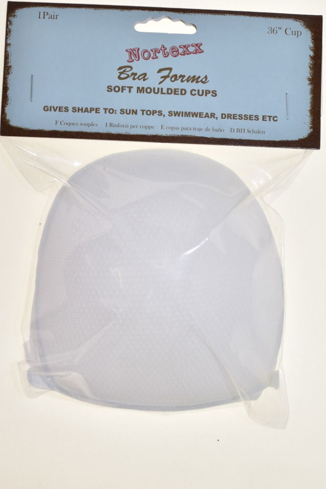NBF-3 - NORTEXX CARDED BRA FORM (2) 36 inch WHITE